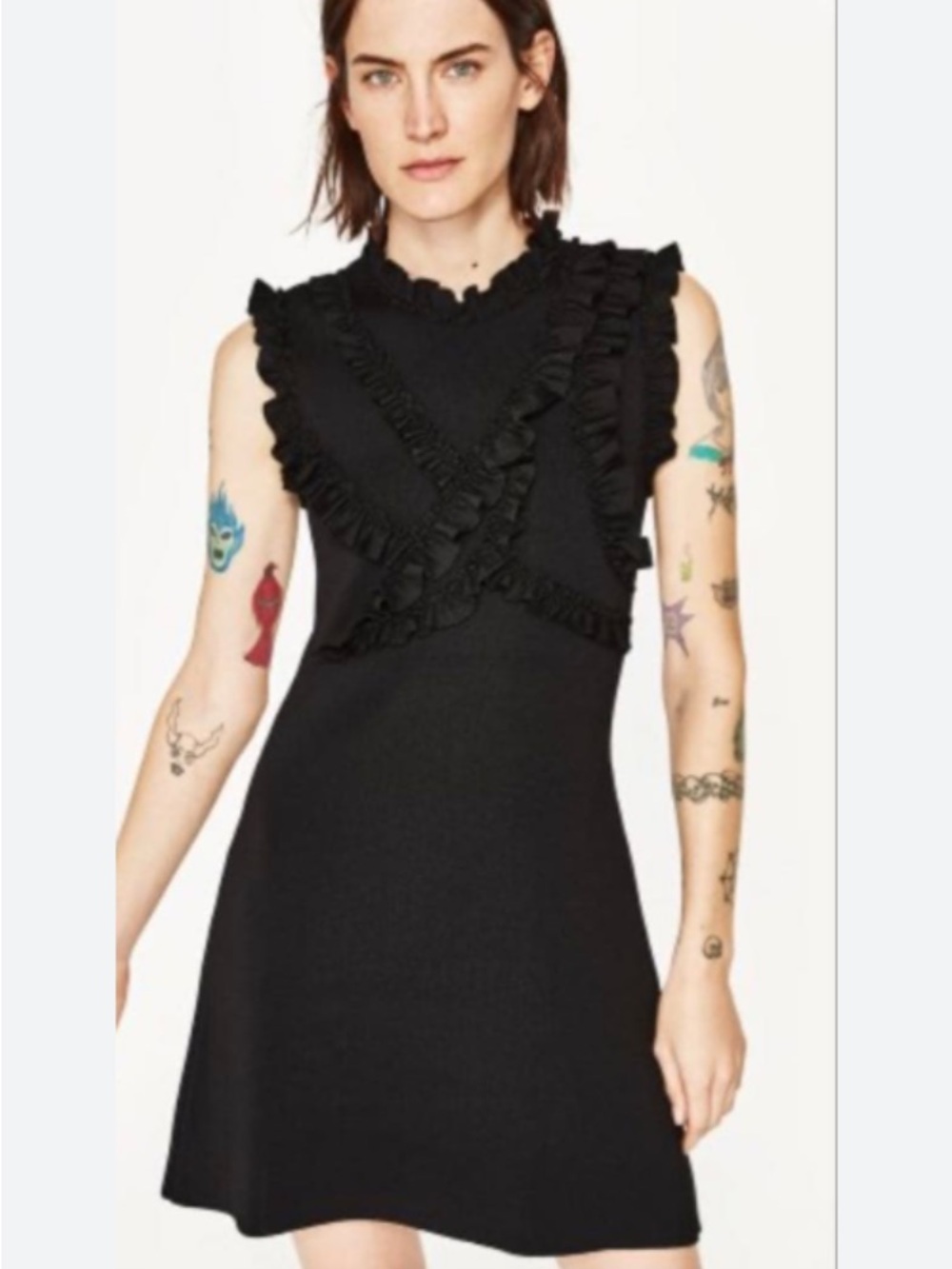 Zara ruffle knit dress - like new, size S